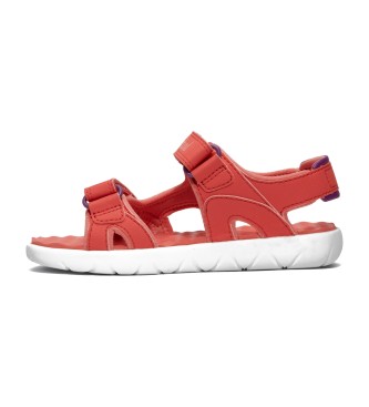 Timberland Perkins Row Rote Riemchensandalen mit Absatz