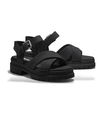 Timberland London Vibe sandales en cuir avec talon noir