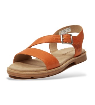 Timberland Calista Bay leren sandalen met achterband oranje