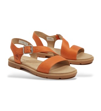 Timberland Calista Bay back strap leather sandals orange