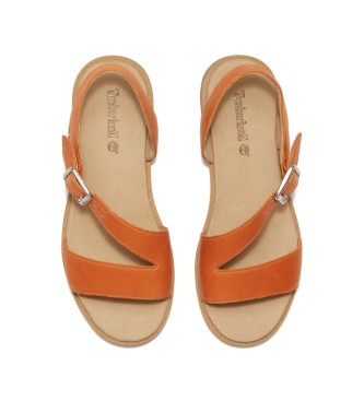 Timberland Calista Bay leren sandalen met achterband oranje