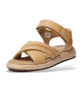 Timberland Belmar Waves leren sandalen met beige achterband