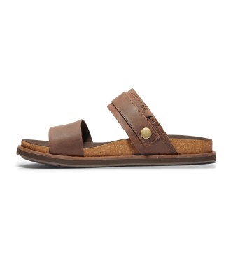 Timberland Amalfi Vibes leren sandalen met dubbele bandjes voor bruin