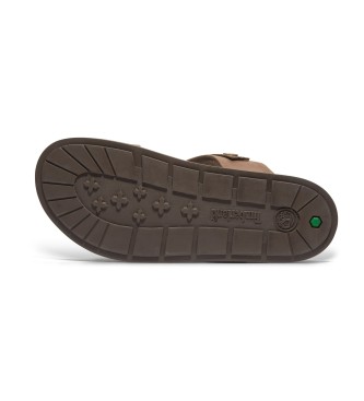 Timberland Amalfi Vibes leren sandalen met dubbele bandjes voor bruin