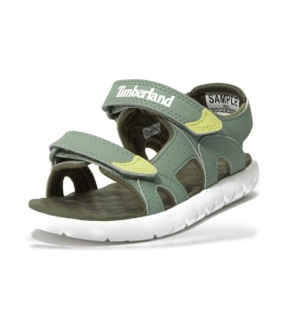 Timberland Sandlias Perkins Row em pele verde com tira no calcanhar