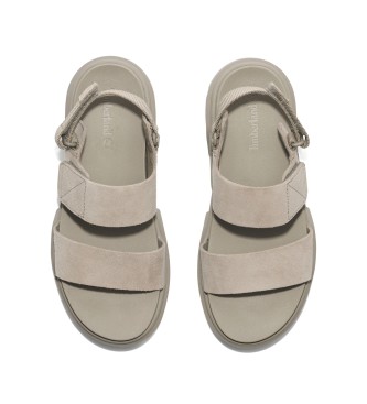 Timberland Greyfield taupe leren sandalen met achterband