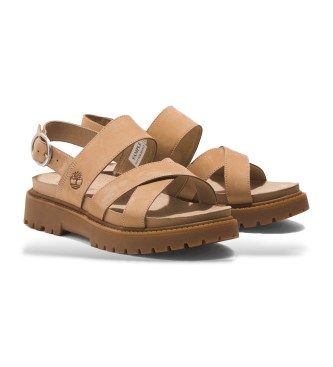 Timberland Clairemont Way leren sandalen met achterband beige