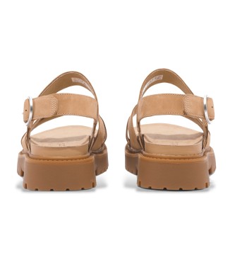 Timberland Clairemont Way leren sandalen met achterband beige