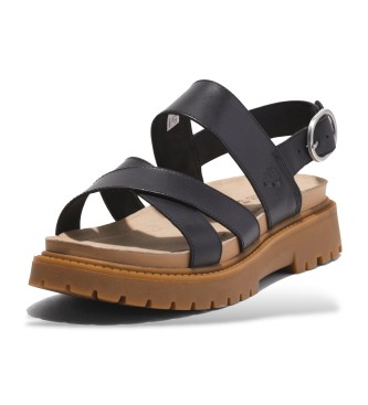 Timberland Clairemont Way leren sandalen met achterband zwart