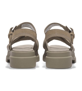 Timberland London Vibe - Sandales en cuir taupe avec bride  talon