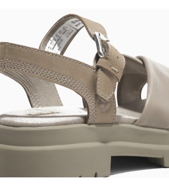 Timberland London Vibe - Sandales en cuir taupe avec bride  talon