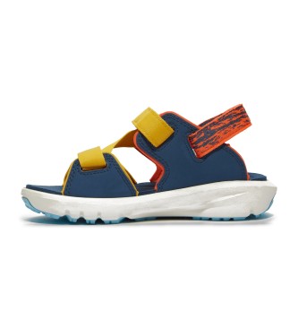 Timberland Sandali Motion Dune in pelle blu con cinturino al tallone