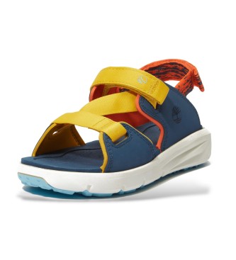 Timberland Sandali Motion Dune in pelle blu con cinturino al tallone