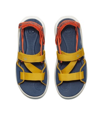 Timberland Sandali Motion Dune in pelle blu con cinturino al tallone