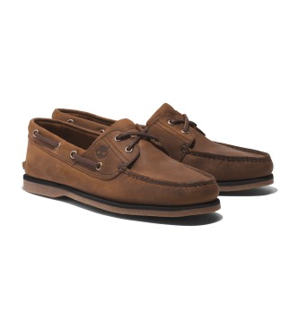 Timberland Chaussures bateau classiques en cuir marron