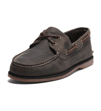 Timberland Noreen dark grey leather boat shoes