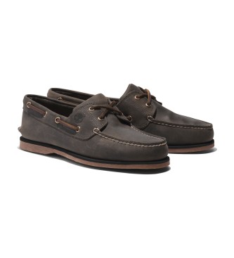 Timberland Noreen dark grey leather boat shoes