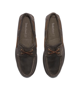 Timberland Noreen dark grey leather boat shoes