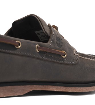 Timberland Noreen dark grey leather boat shoes