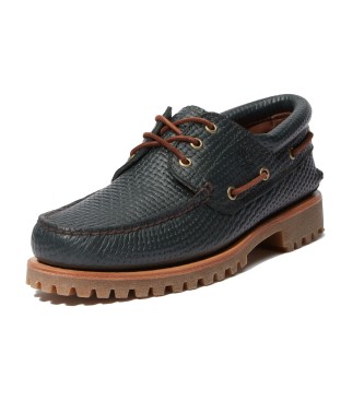 Timberland Scarpe da barca in pelle cucita a 3 occhielli verde scuro