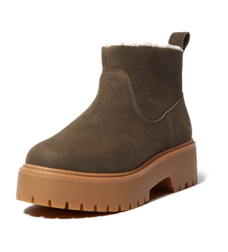 Timberland Stone Street groen leren enkellaarsjes