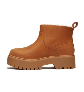 Timberland Stivaletti alla caviglia in pelle marrone Stone Street con fodera calda