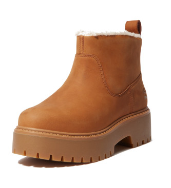 Timberland Stivaletti alla caviglia in pelle marrone Stone Street con fodera calda