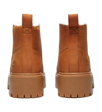 Timberland Stivaletti alla caviglia in pelle marrone Stone Street con fodera calda