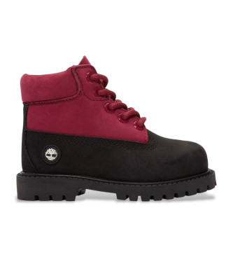 Timberland Bottes en cuir 6 Premium bottes  lacets impermables noires, roses  