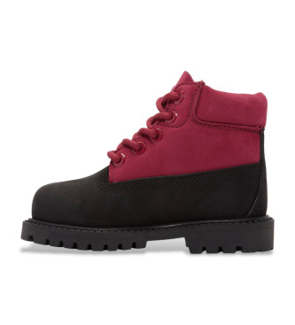 Timberland Bottes en cuir 6 Premium bottes  lacets impermables noires, roses  