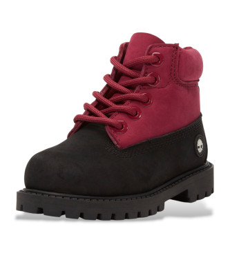 Timberland Bottes en cuir 6 Premium bottes  lacets impermables noires, roses  