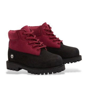 Timberland Bottes en cuir 6 Premium bottes  lacets impermables noires, roses  