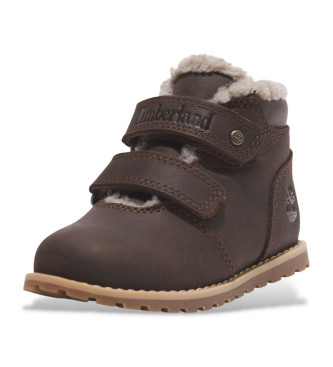 Timberland Stivali Pokey Pine in calda pelle foderata con chiusura in velcro testa di moro  