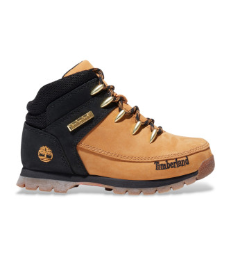 Timberland Bottes en cuir  lacets  mi-hauteur Euro Sprint noir et jaune  