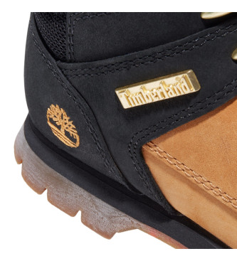 Timberland Bottes en cuir  lacets  mi-hauteur Euro Sprint noir et jaune  