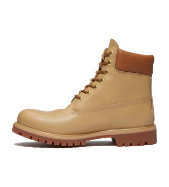 Timberland Stivali in pelle beige premium da 6 pollici