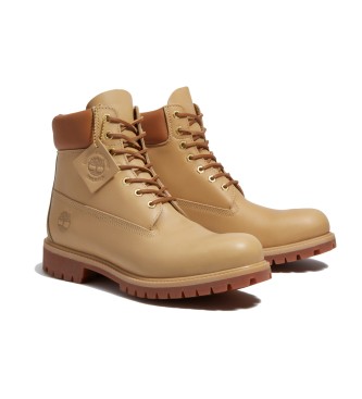 Timberland Stivali in pelle beige premium da 6 pollici