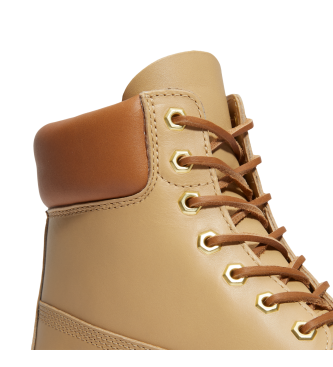 Timberland Stivali in pelle beige premium da 6 pollici