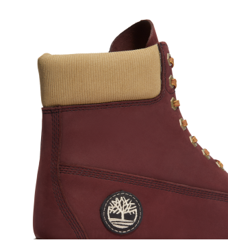Timberland Stivali in pelle bordeaux premium da 6 pollici