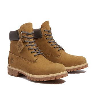 Timberland Stivaletti in pelle marrone impermeabile di prima qualit da 6 pollici