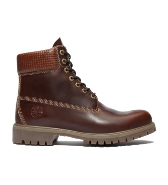 Timberland 6-palčni vodoodporni usnjeni čevlji Premium Brown