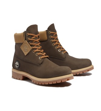 Timberland 6-palčni vodoodporni usnjeni čevlji Premium Brown