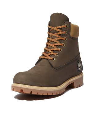 Timberland 6-palčni vodoodporni usnjeni čevlji Premium Brown