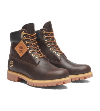 Timberland Stivali in pelle marrone premium da 6 pollici