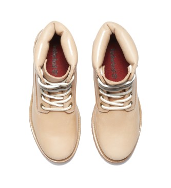 Timberland 6-palčni vodoodporni usnjeni škornji Premium Beige