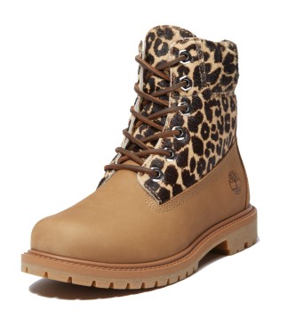 Timberland 6-palčni usnjeni škornji Premium rjave barve