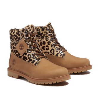 Timberland 6-palčni usnjeni škornji Premium rjave barve