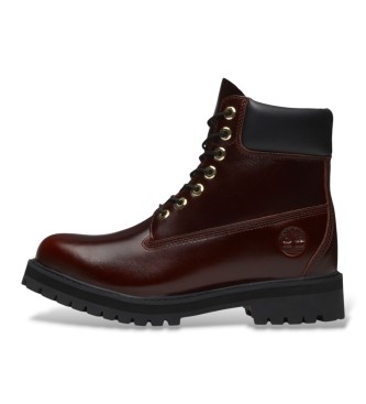 Timberland Bottes en cuir Heritage grenat