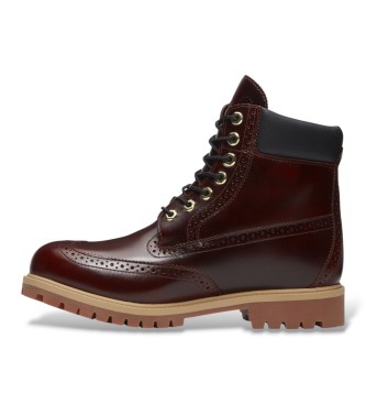 Timberland Bottines en cuir Premium grenat