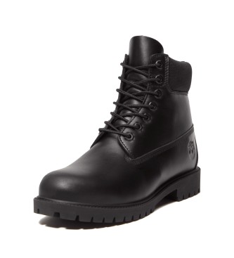 Timberland Botas de piel impermeables con cierre de cordones 6-Inch Heritage negro